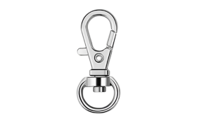 Stainless steel snap hook for cat tag with easy clip attachment, 3cm x 1cm size, suitable for various cat accessories.