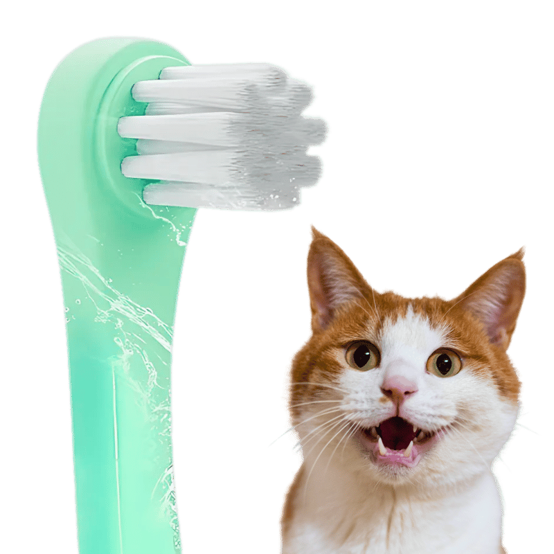 Gentle Clean Dental Toothbrush for Cats with Soft Nylon Bristles Gentle Clean Dental Toothbrush for Cats with Soft Nylon Bristles